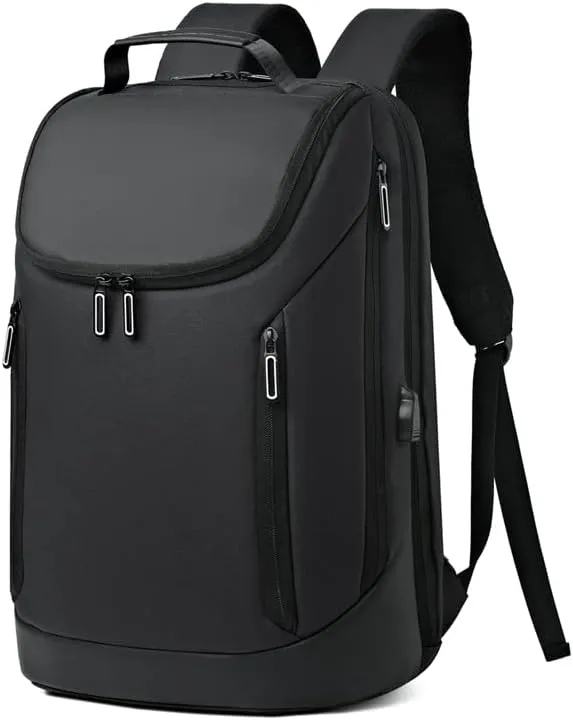 Laptop Travel Backpack Water-Resistant Anti-Theft Bag with USB Charging Port Computer Backpack for Laptop Gifts for Men (Black)