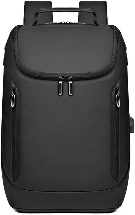 Laptop Travel Backpack Water-Resistant Anti-Theft Bag with USB Charging Port Computer Backpack for Laptop Gifts for Men (Black)