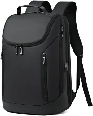 Laptop Travel Backpack Water-Resistant Anti-Theft Bag with USB Charging Port Computer Backpack for Laptop Gifts for Men (Black)