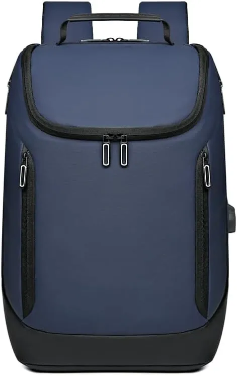 Laptop Travel Backpack Water-Resistant Anti-Theft Bag with USB Charging Port Computer Backpack for Laptop Gifts for Men (Blue)