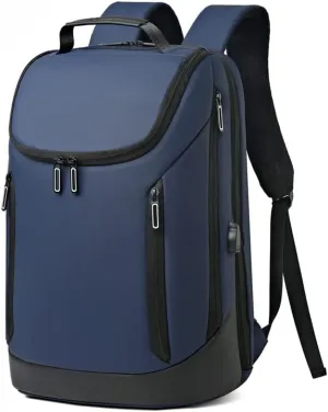 Laptop Travel Backpack Water-Resistant Anti-Theft Bag with USB Charging Port Computer Backpack for Laptop Gifts for Men (Blue)
