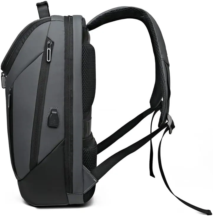 Laptop Travel Backpack Water-Resistant Anti-Theft Bag with USB Charging Port Computer Backpack for Laptop Gifts for Men (Grey)