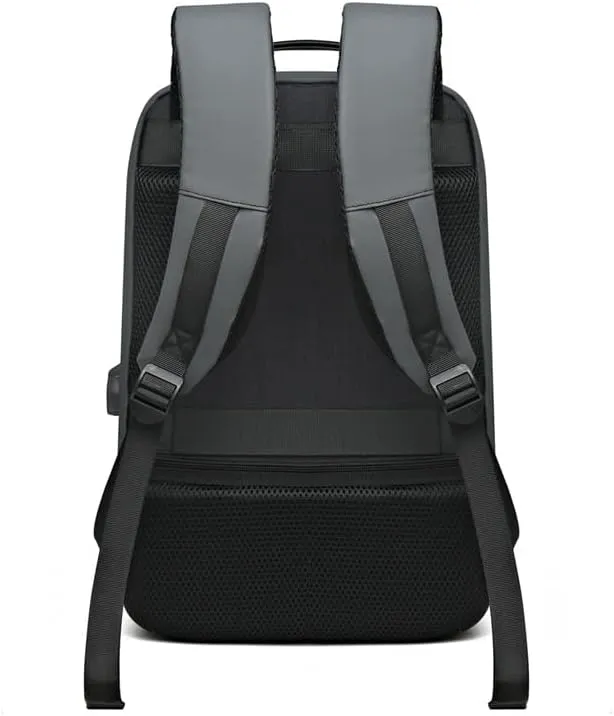 Laptop Travel Backpack Water-Resistant Anti-Theft Bag with USB Charging Port Computer Backpack for Laptop Gifts for Men (Grey)