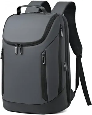 Laptop Travel Backpack Water-Resistant Anti-Theft Bag with USB Charging Port Computer Backpack for Laptop Gifts for Men (Grey)