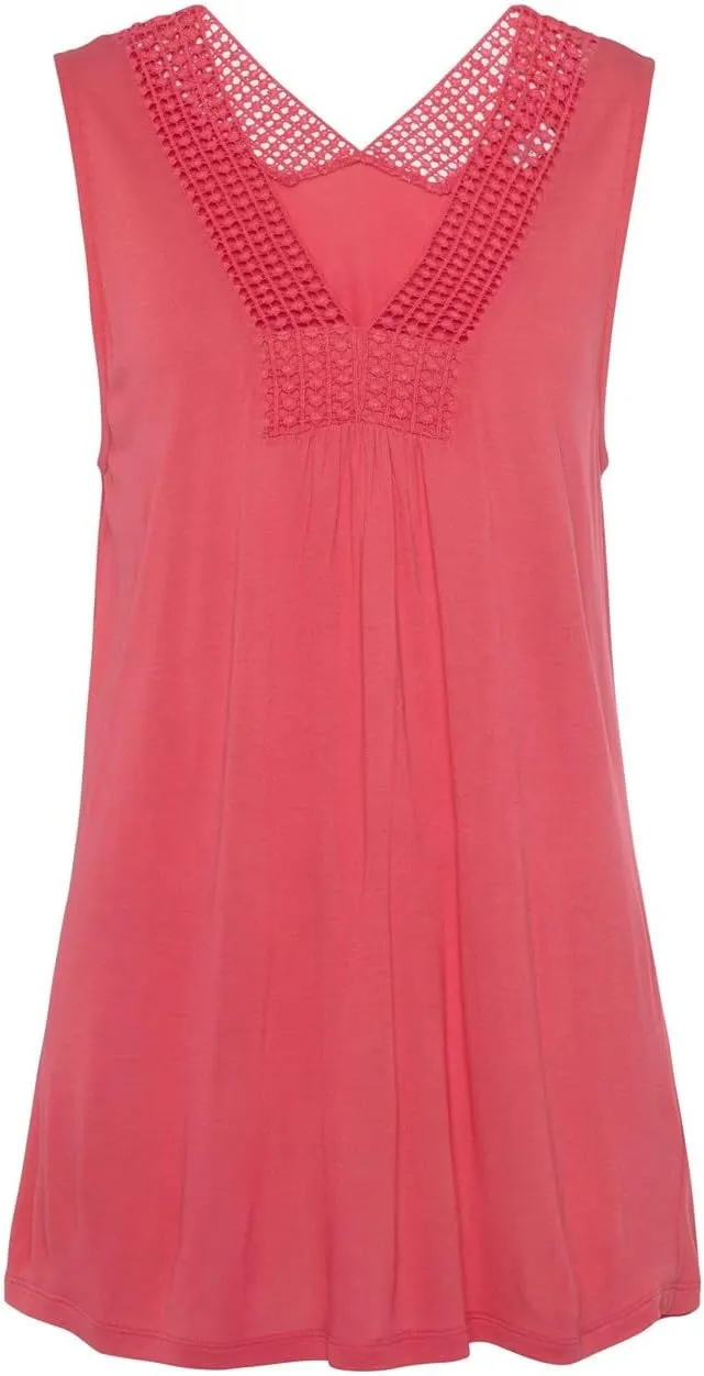 LASCANA Women's Crochet Insert Tank Top