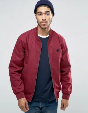 Le Breve Burgundy Bomber Jacket