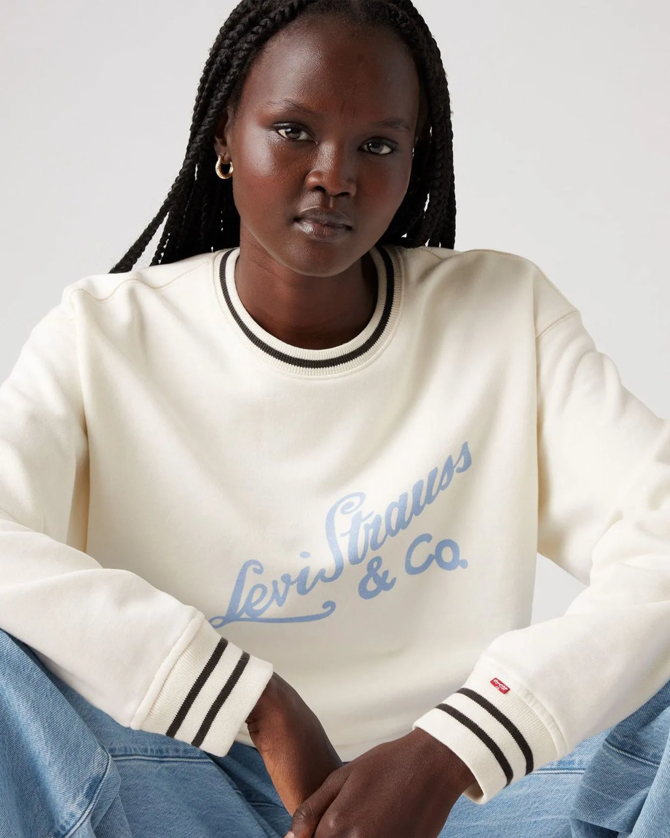 Levi's® Womens Heritage Sport Crew Sweat - Archival Script / Egret