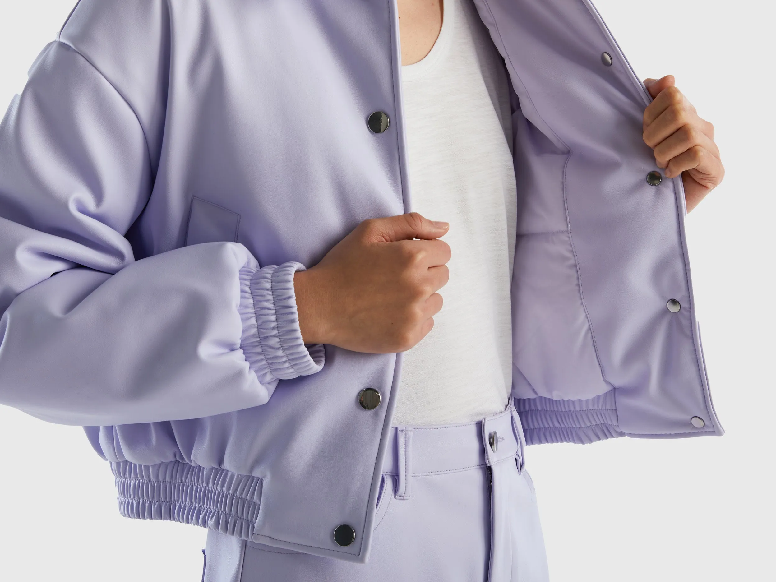 LIGHTWEIGHT BOMBER IN IMITATION LEATHER