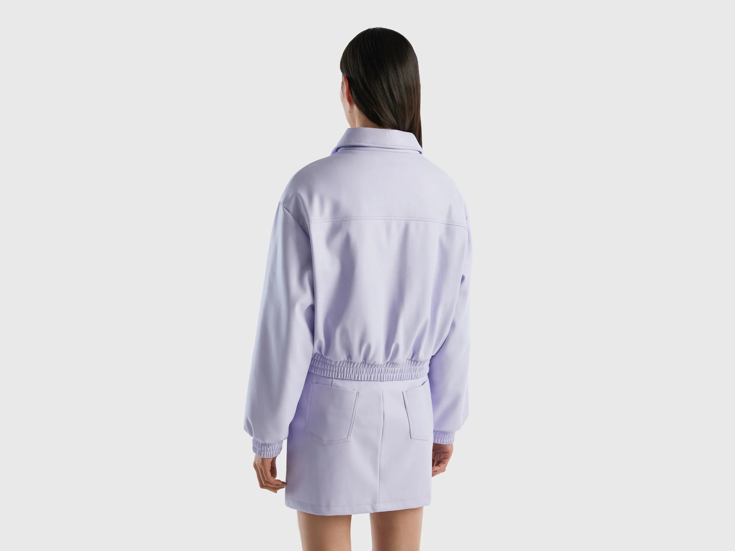 LIGHTWEIGHT BOMBER IN IMITATION LEATHER