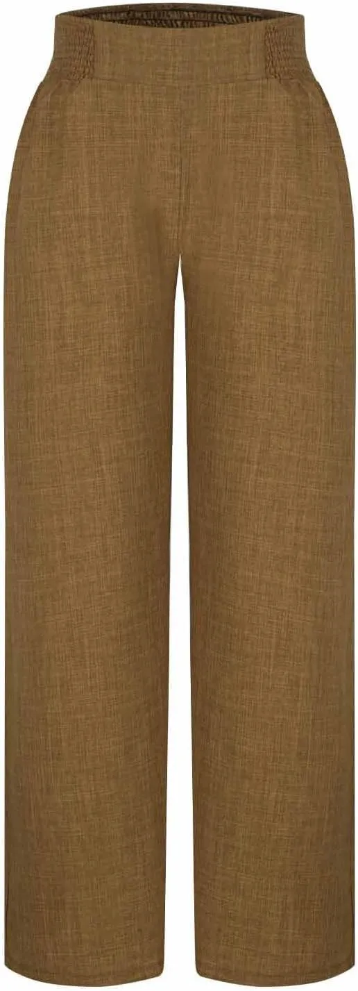 Linen Pants Women Loose Fit Summer High Waist Lounge Pants Plus Size Comfy Flowy Palazzo Trousers with Pockets 2025