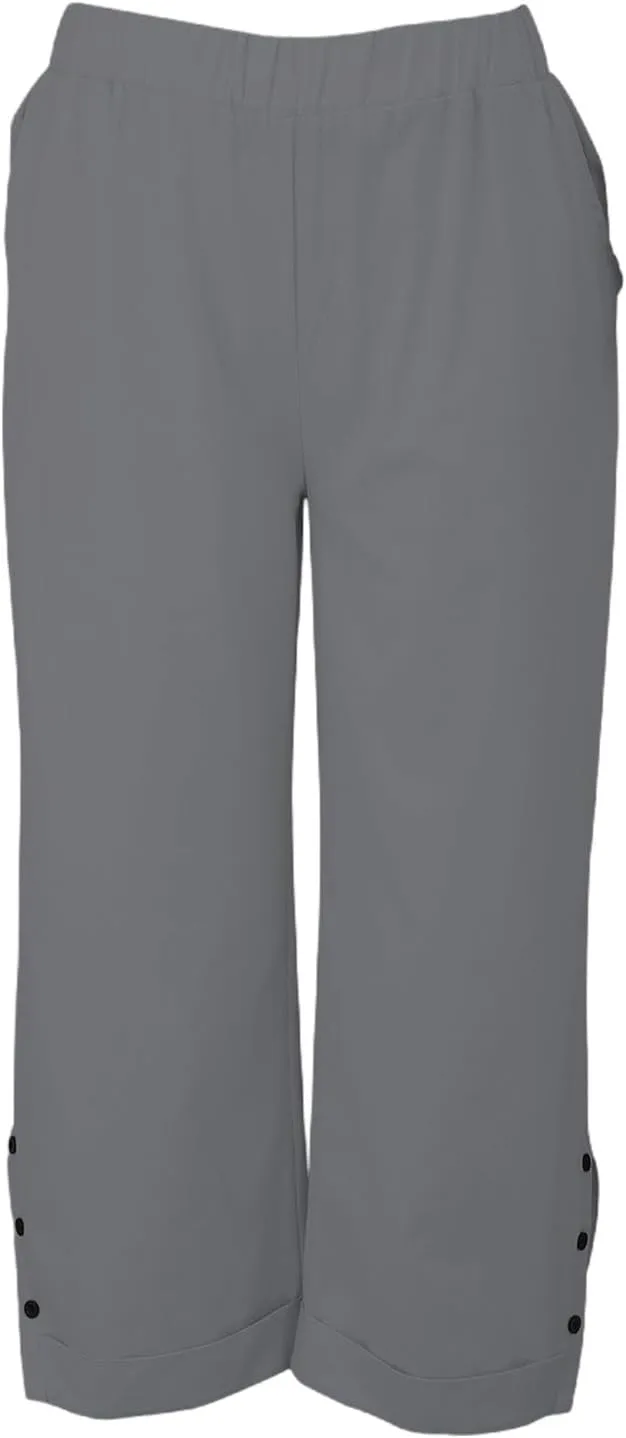 Linen Pants Women Solid Straight Elastic Pants Drawstring Lightweight Spring 2025 Summer Casual Slit Trouser Legs Pants