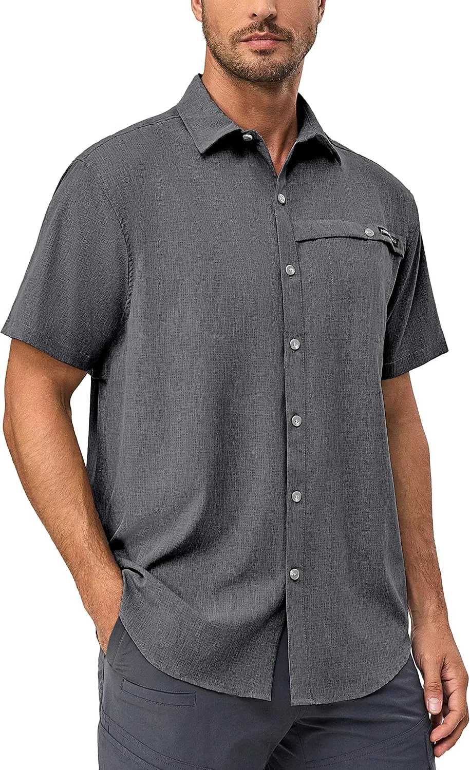 Little Donkey Andy Men's Lightweight UPF 50  Short Sleeve Shirt, Breathable Fishing Hiking Shirt, Air-Holes Tech