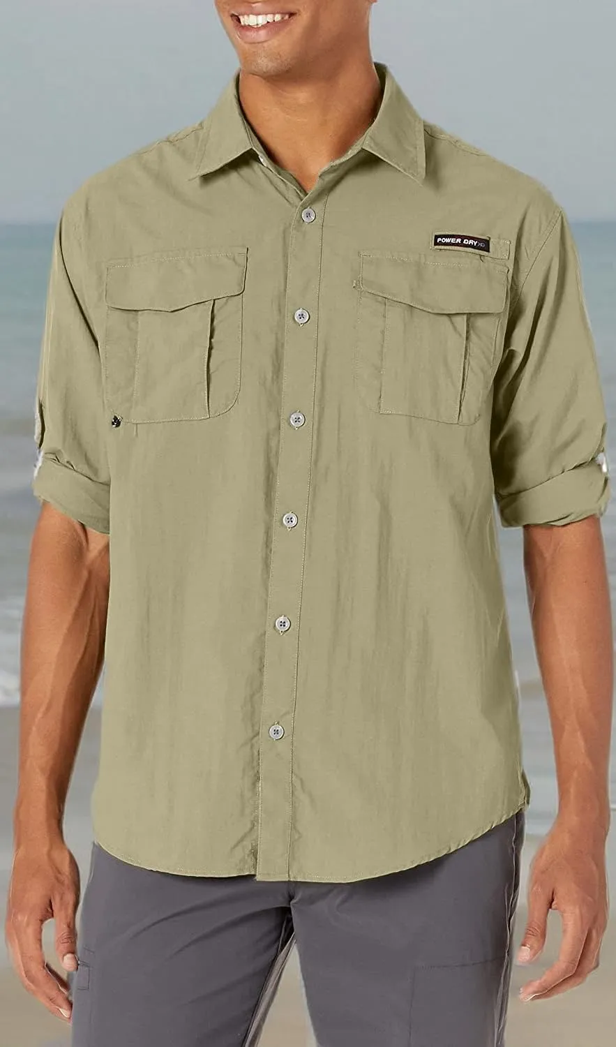 Little Donkey Andy Men's UPF 50  UV Protection Shirt, Short Sleeve Fishing Shirt, Breathable and Fast Dry