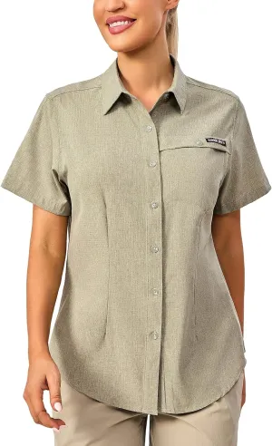 Little Donkey Andy Women's Lightweight UPF 50  Short Sleeve Shirt, Breathable Fishing Hiking Shirt, Air-Holes Tech