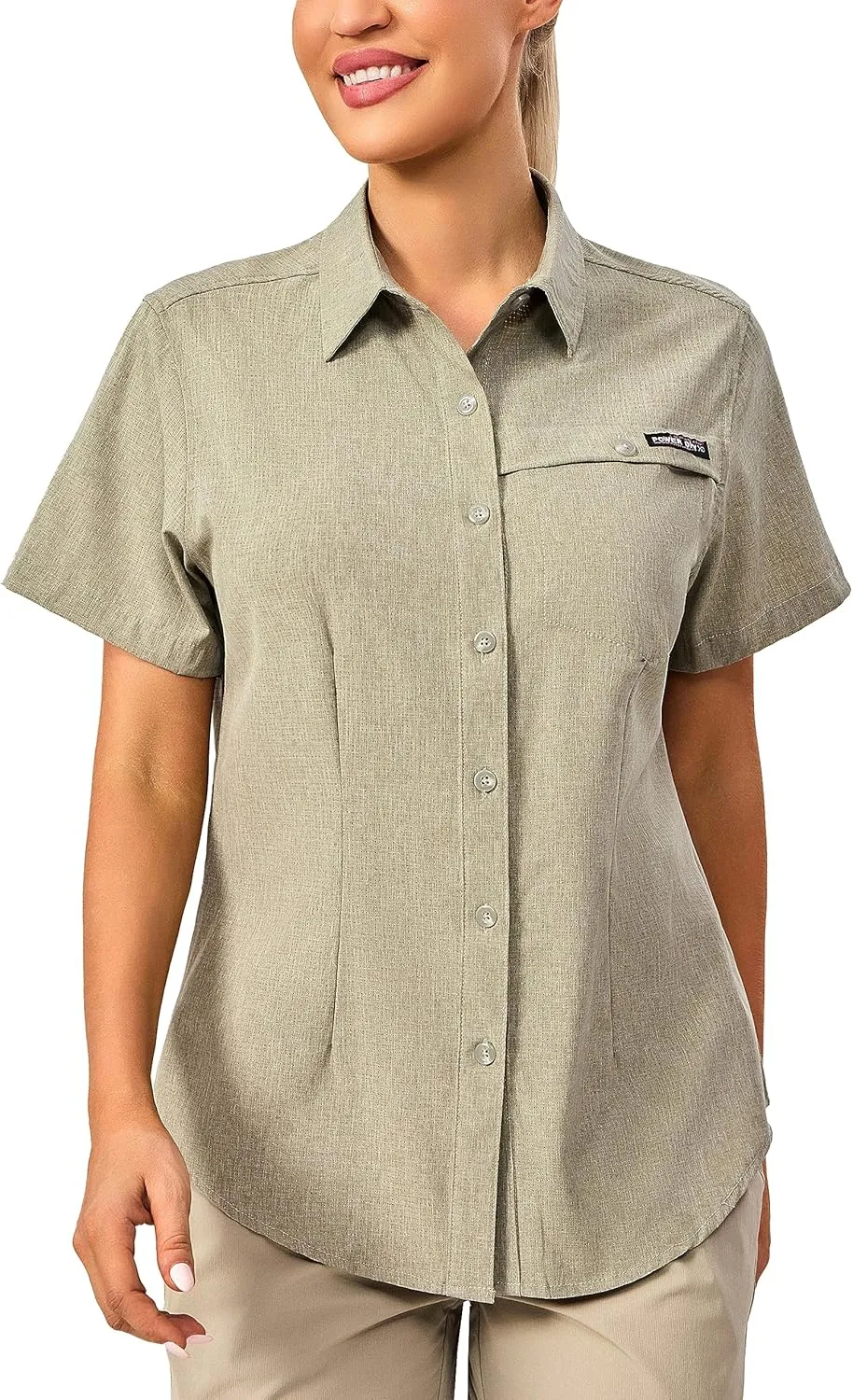 Little Donkey Andy Women's Lightweight UPF 50  Short Sleeve Shirt, Breathable Fishing Hiking Shirt, Air-Holes Tech