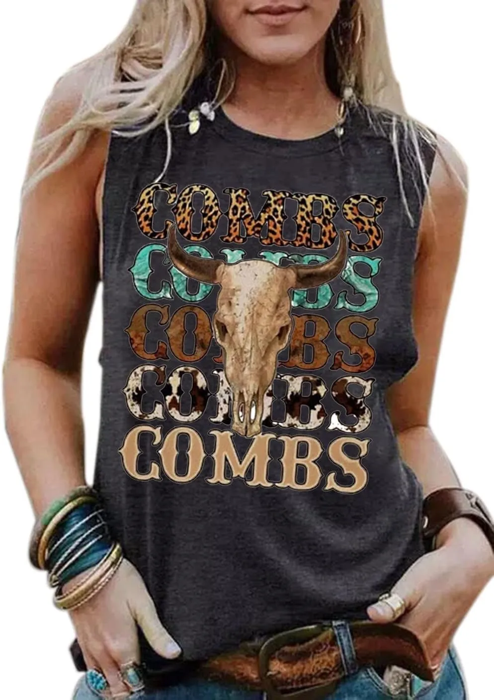 Long Live Cowboys Tank Shirt Women Casual Sleeveless Vintage Country Music Shirt Funny Letter Print Graphic Tank Vest