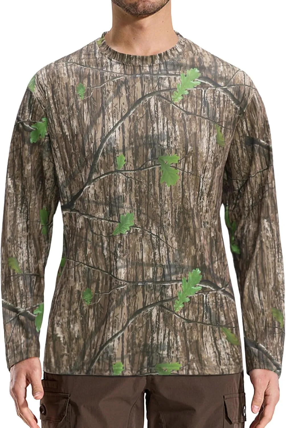 LOOGU Mens Hunting Camo Shirt Lightweight, Camouflage Shirts for Men Long Sleeve Shirt for Fishing Hiking Camping