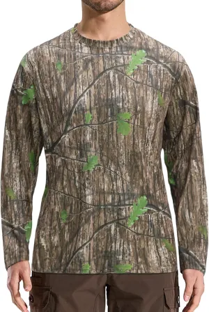 LOOGU Mens Hunting Camo Shirt Lightweight, Camouflage Shirts for Men Long Sleeve Shirt for Fishing Hiking Camping
