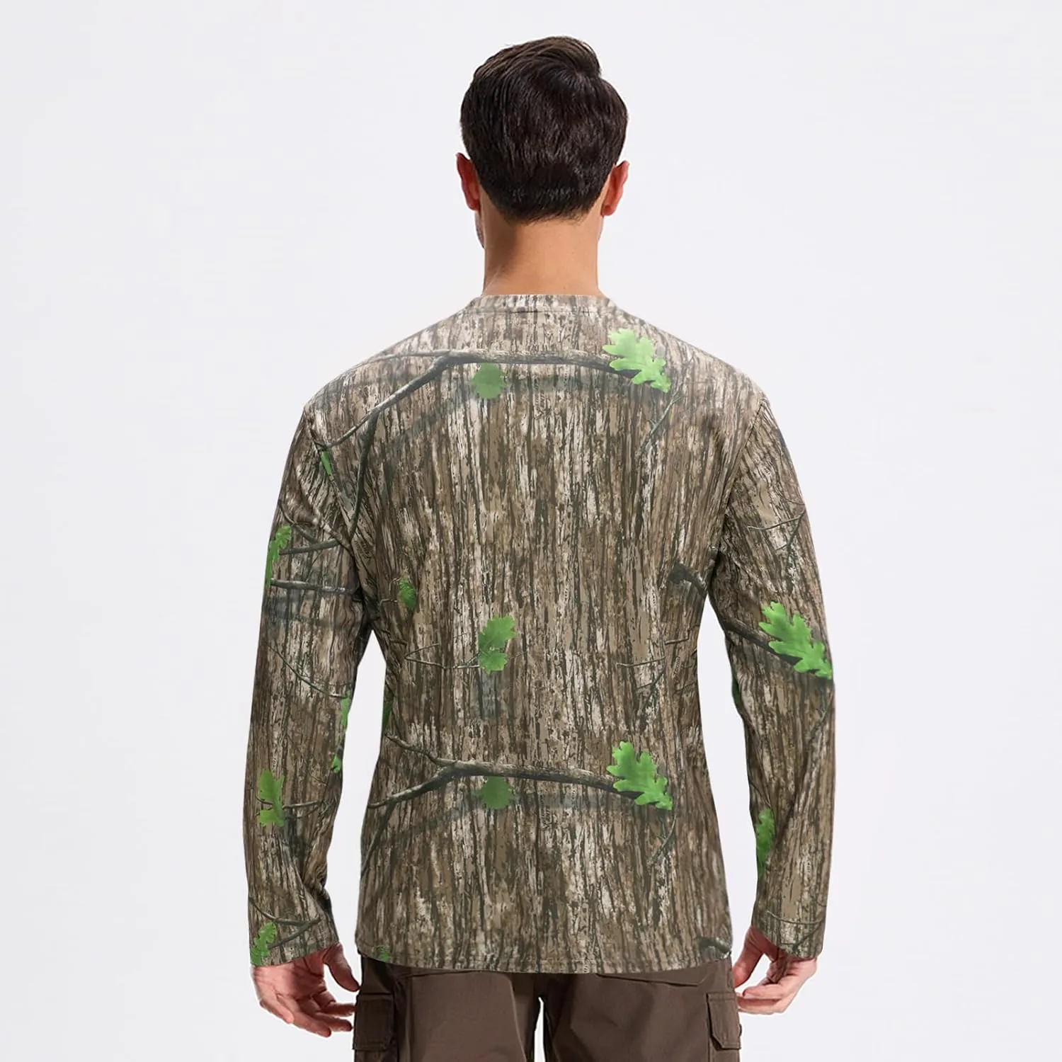 LOOGU Mens Hunting Camo Shirt Lightweight, Camouflage Shirts for Men Long Sleeve Shirt for Fishing Hiking Camping