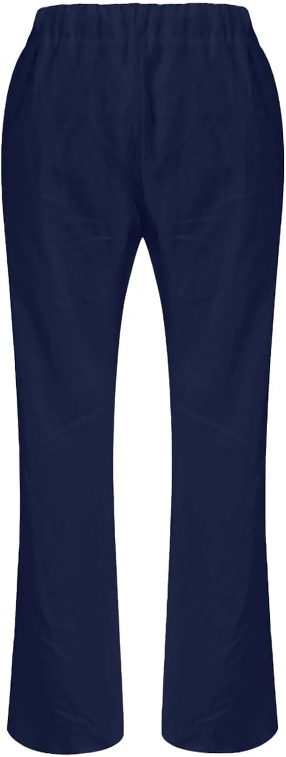 Low Rise Petite Linen Pants for Women Drawstring Elastic Waist Y2K Casual Flared Trouser Summer Loungewear Yoga Pants