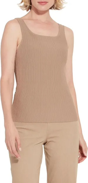 Lyss Avril Sculpting Tank Top  Ribbed Knit Tank Tops for Women and Fitted Tank Top with 4-Way Stretch