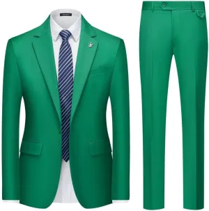 MAGE MALE Mens 2 Piece Suit Slim Fit Solid Wedding Prom Tuxedo Suit with One Button Notch Lapel Blazer and Pants