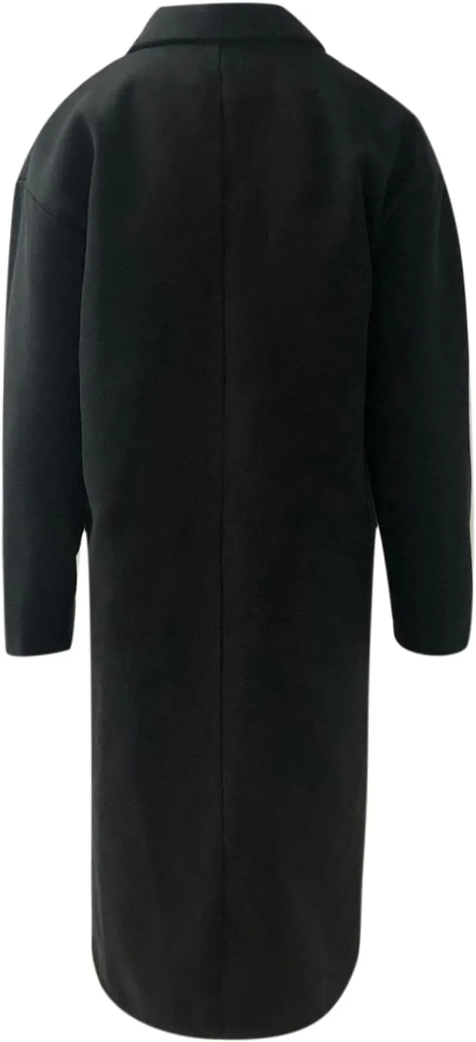 maisdgop Trench Coats for Women Classic Double Breasted Peacoat Long Sleeve Lapel Windbreaker Winter Woolen Cloth Jackets