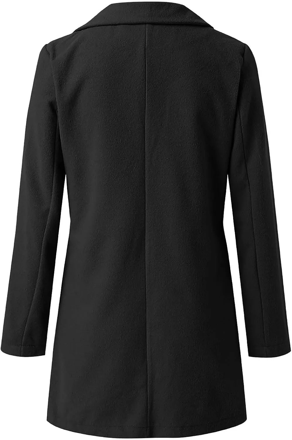 maisdgop Women's Trench Coat 2024 Winter Open Front Double Breasted Peacoats Comfy Long Sleeve Lapel Button down Windbreaker