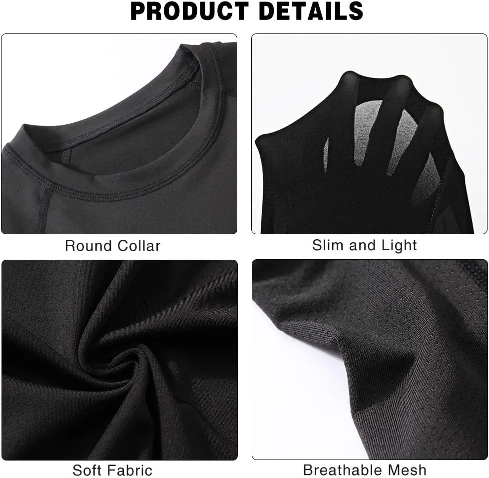 MEETWEE Compression Shirt Men, Long Short Sleeve Athletic Workout Shirt Base Layer Undershirt for Sport Running Fitness