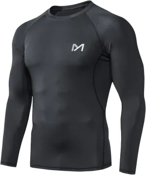 MEETWEE Compression Shirt Men, Long Short Sleeve Athletic Workout Shirt Base Layer Undershirt for Sport Running Fitness