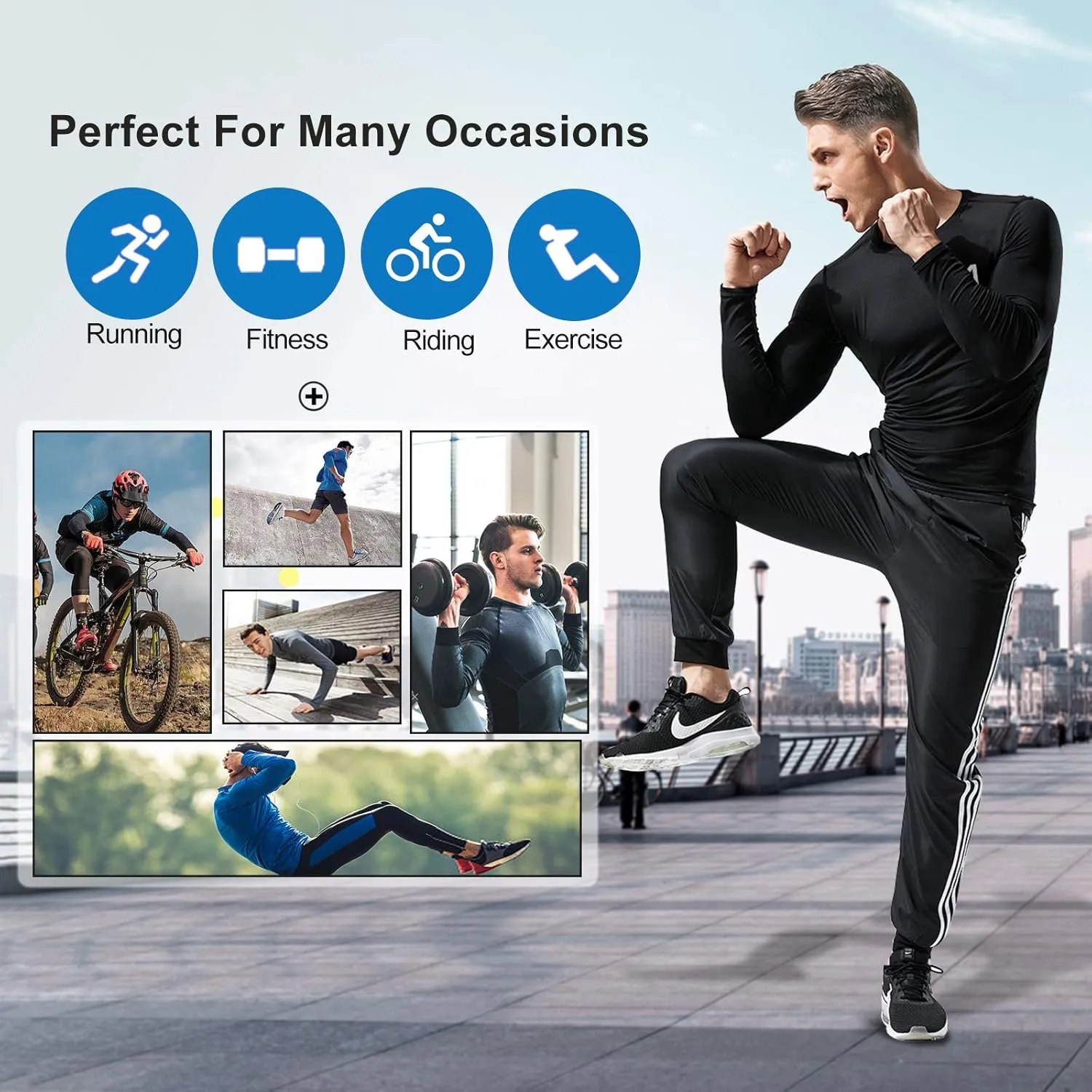 MEETWEE Compression Shirt Men, Long Short Sleeve Athletic Workout Shirt Base Layer Undershirt for Sport Running Fitness
