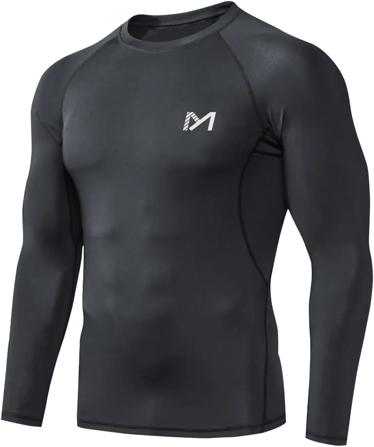 MEETWEE Compression Shirt Men, Long Short Sleeve Athletic Workout Shirt Base Layer Undershirt for Sport Running Fitness