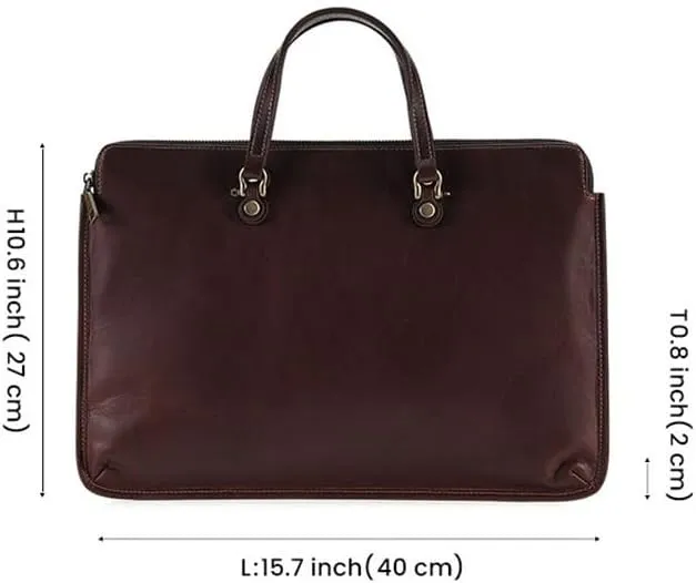 Men's Business Retro Briefcase Commuter Leather Handbag Man Cowhide Thin Custom Notes Computer Bag Man's Bag