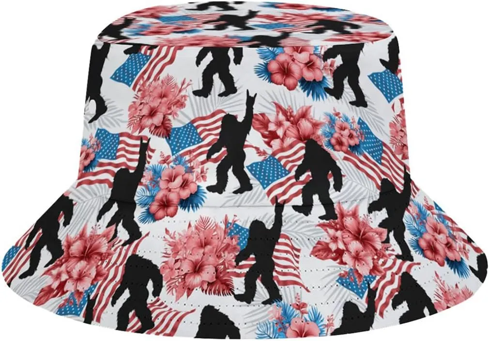 Men's Button Shirt Beach Shorts Set, Hawaiian Short Sleeve Shirt Quick Dry Beach Shorts 2 Pcs with Bucket Hat