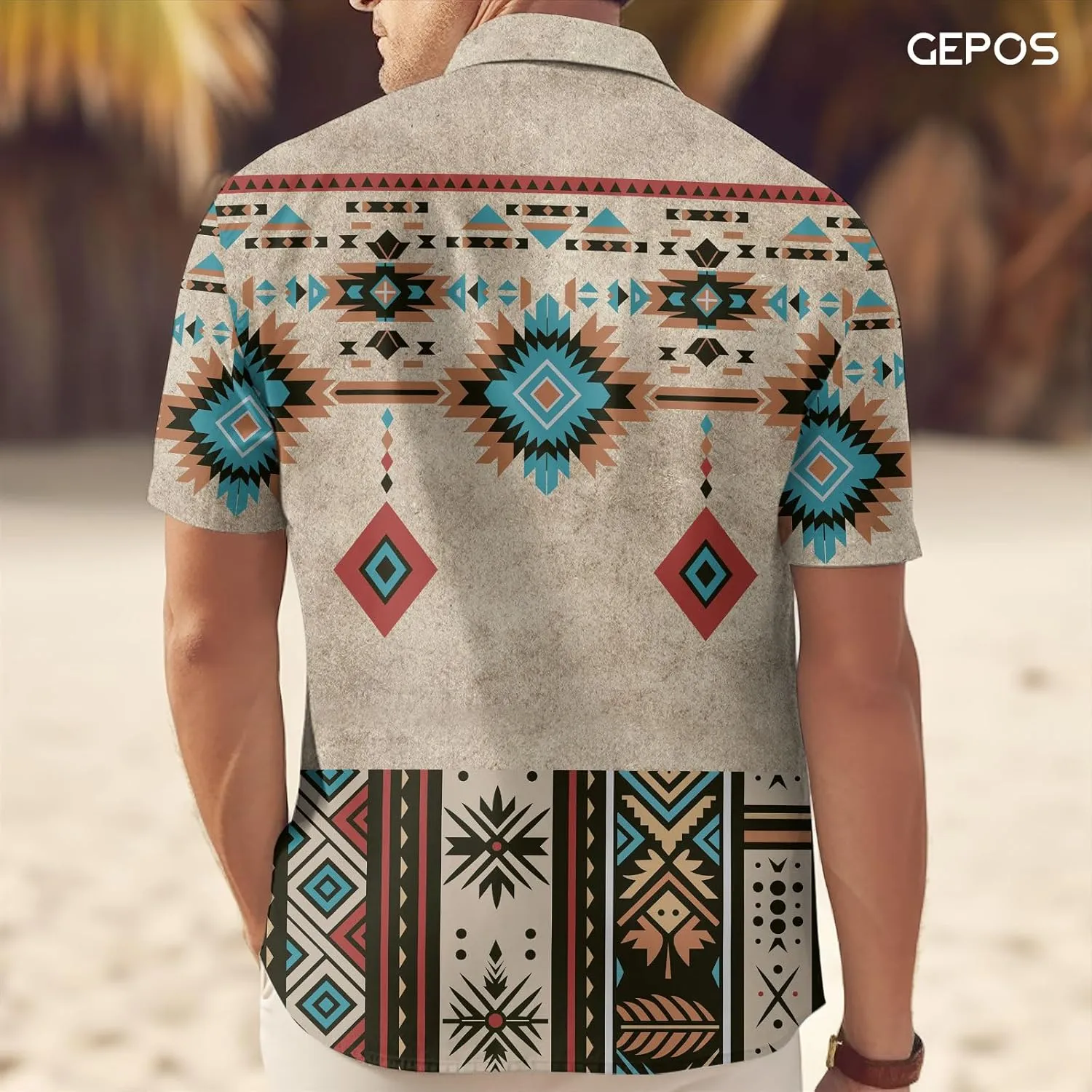 Men's Casual Hawaiian Shirt, Tropical Print Button Down Shirt for Men, Summer Short Sleeve, Gifts for Birthday