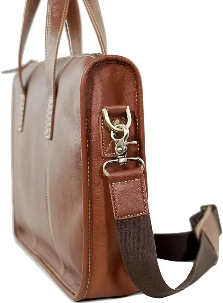 Men's Casual Tote Messenger Bag Briefcase Leather Bag Men for 13.3 Inch Laptop