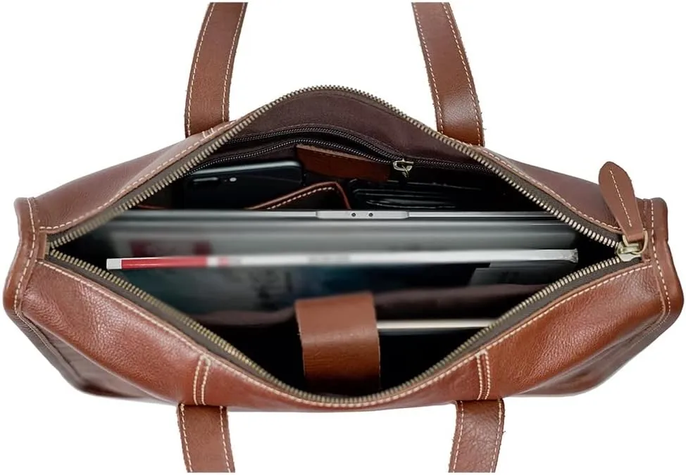 Men's Casual Tote Messenger Bag Briefcase Leather Bag Men for 13.3 Inch Laptop