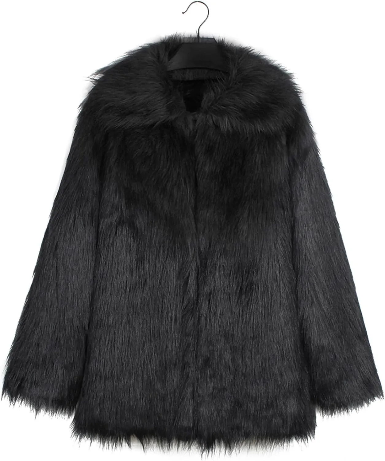 Men's Fashion Warm Thick Coat Jacket Faux Fur Outwear Cardigan Overcoat Winter Coat Lightweight Jacket Long Trench