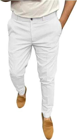 Men's Golf Pants Slim Fit Stretch Work Dress Pants Quick Dry Lightweight Business Casual Trousers with Pockets