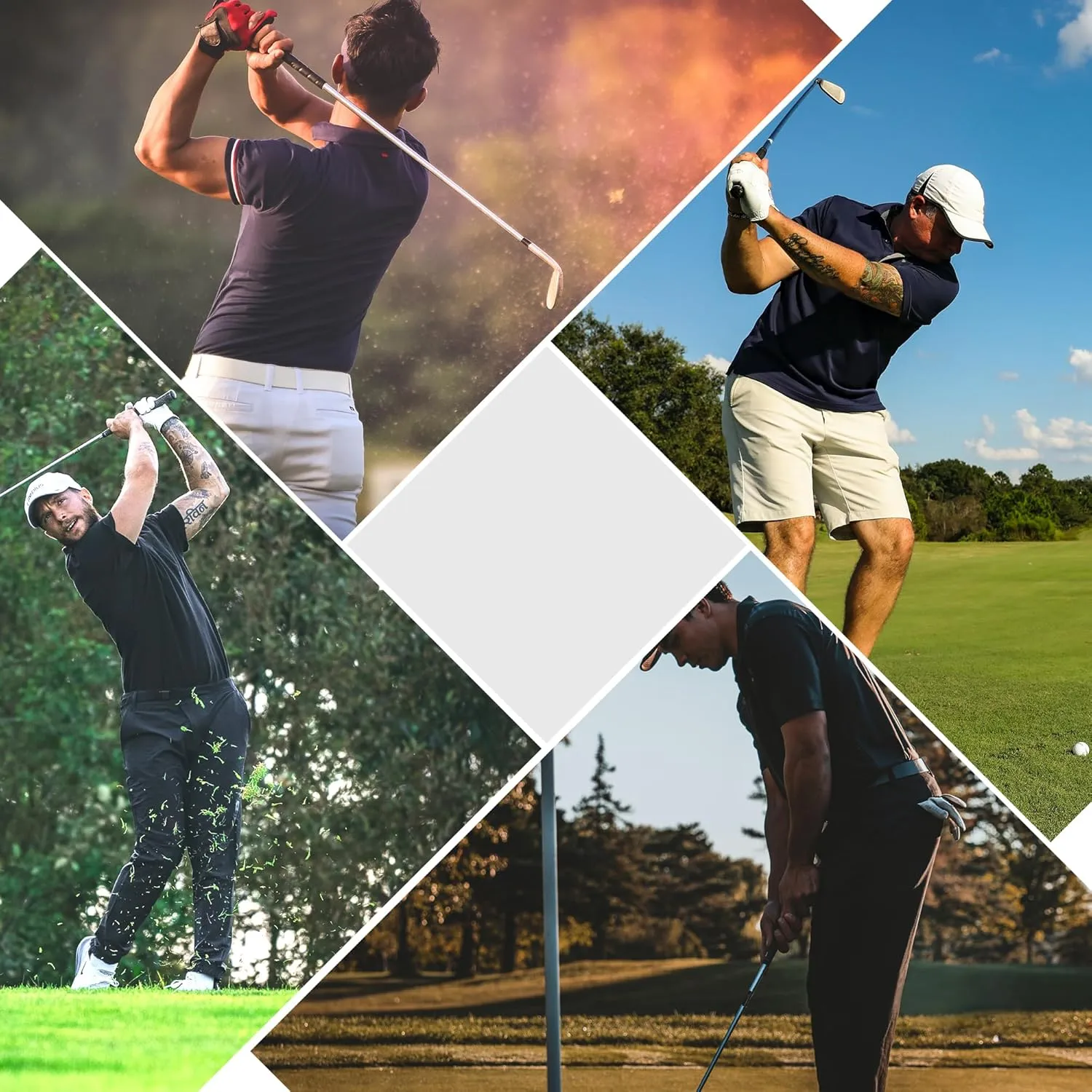 Men's Golf Polo Shirts Performance - Recycled Polyester Moisture-Wicking Dry Fit Short Sleeve Golfing Apparel