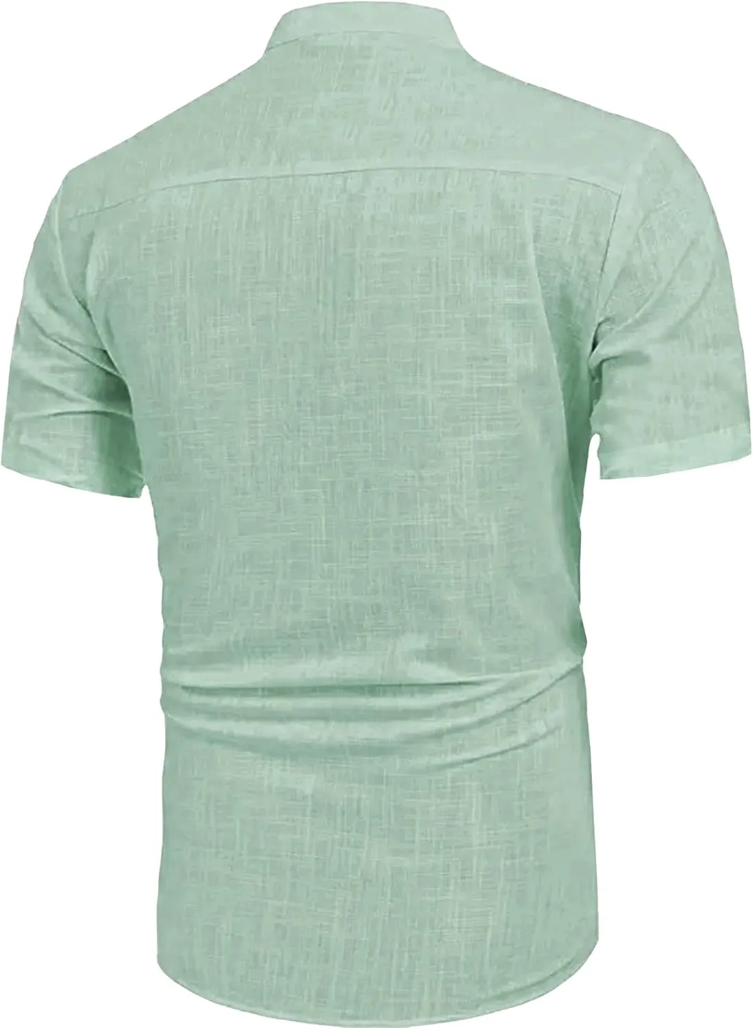 Men's Henley Shirt Summer Causal Shot Sleeve Hippie Beach T Shirt Band Collar Lightweight Yoga Tee Tops