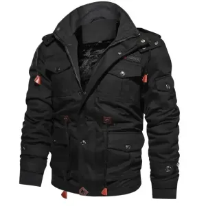 Men's Hooded Winter Jackets and Coats Fleece Warm Coats Thermal Thicker Outerwear Male Military Jackets Warm Parkas Size 6XL