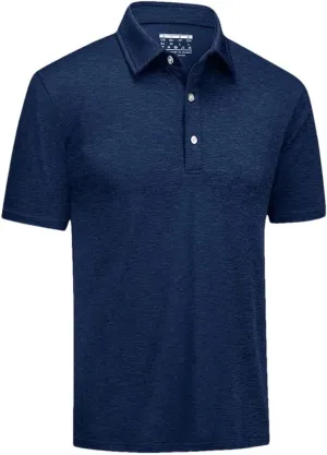 Men's Lightweight Polo Shirts Quick Dry Shot Sleeve T-Shirts Breathable Golf Shirt Tennis Sport Tops