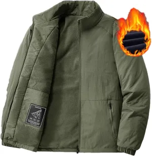 Mens Plus Size Winter Jackets Warm Thick Fleece Lined Sherpa Coats Thermal Padded Cotton Puffer Outerwear