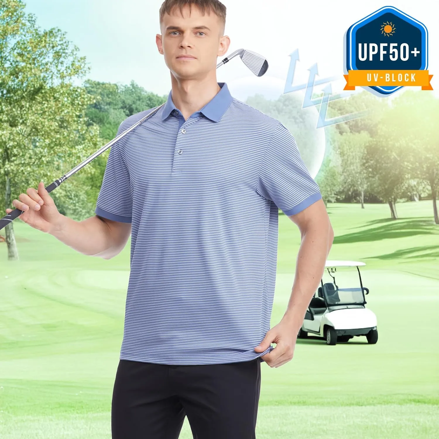 Mens Polo Shirts Short Sleeve Golf Shirt Moisture Wicking Dry Fit Casual Stylish Polo Shirt for Men