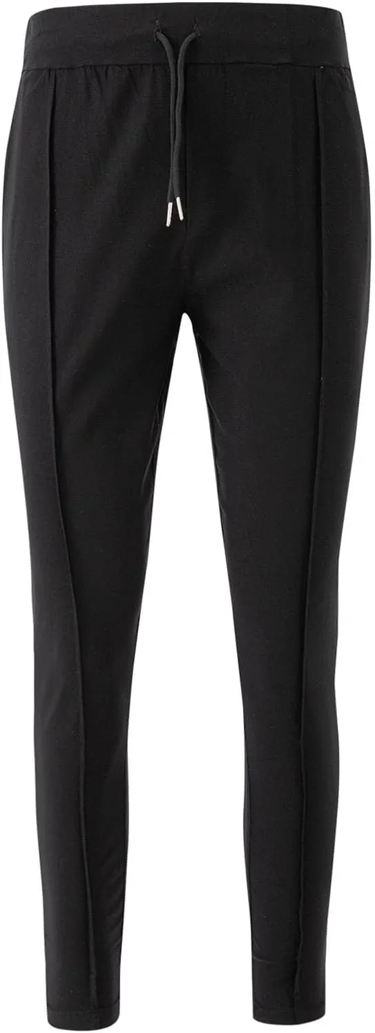 Men's Twill Jogger Pants Elastic Waist Drawstring Chino Pants Slim Fit Casual Dress Trousers with Pockets