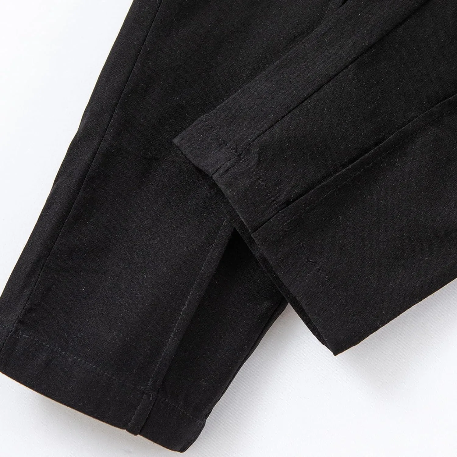 Men's Twill Jogger Pants Elastic Waist Drawstring Chino Pants Slim Fit Casual Dress Trousers with Pockets