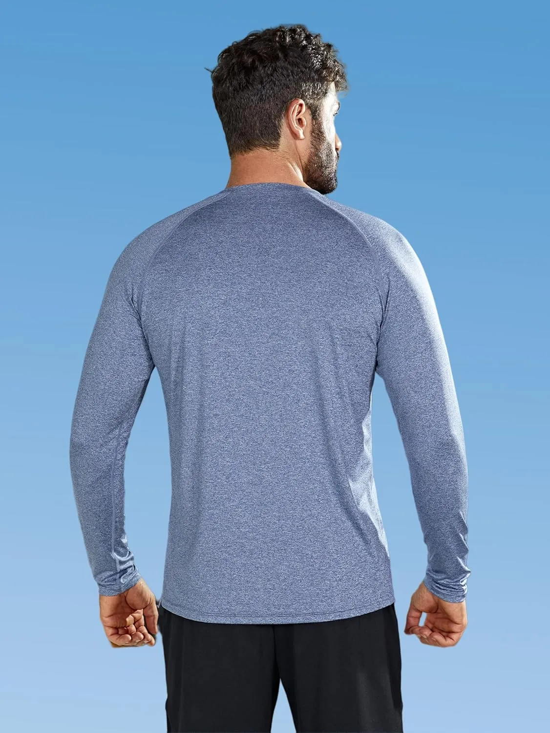 Men's UPF 50  Sun Protection Fishing Shirt Long Sleeve UV SPF Lightweight T-Shirt Rash Guard for Running Hiking