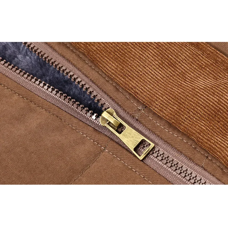 Men's Winter Windproof Thicken Fleece Drawstring Pockets Coat