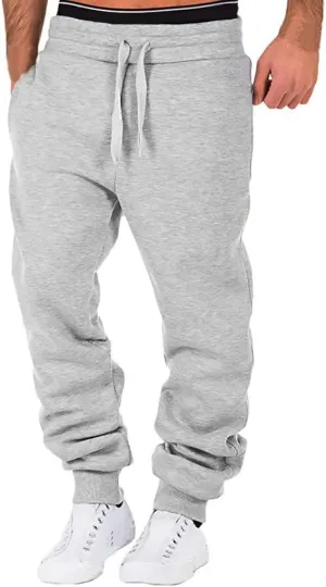 Mens Workout Cargo Sweatpants Straight Elastic Waist Trousers Cargo Pants for Men Relaxed Fit Casual Slim Beach Work